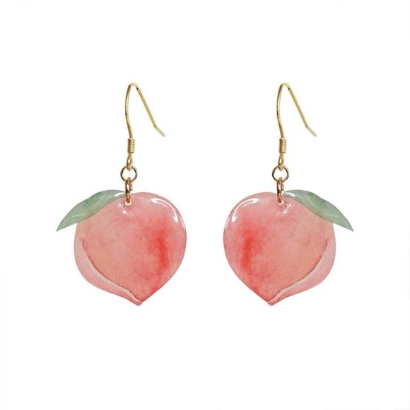 🍑Brand New Luscious Peach Contemporary Womens Earrings - Picture 4 of 7